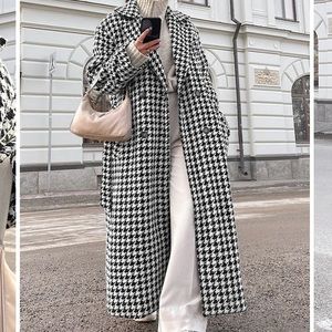 Black and white Tweed Trench Coat